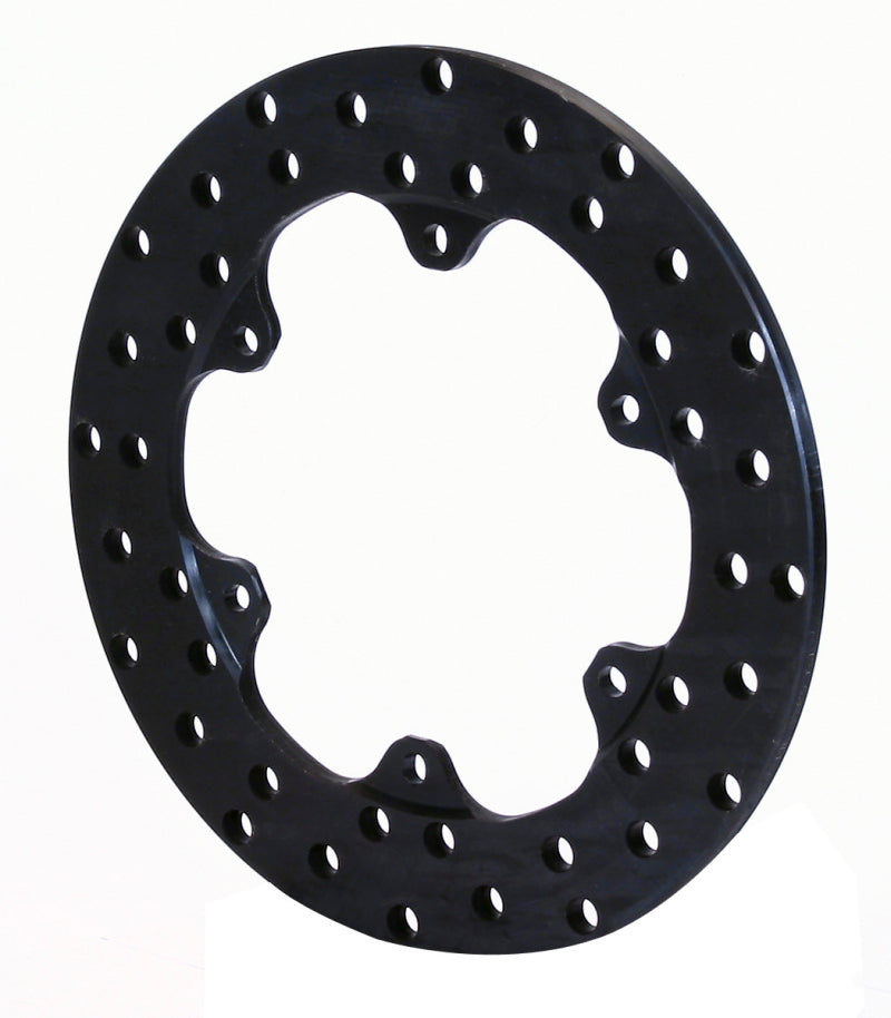 Wilwood front steel drag brake rotor, 10.75-inch diameter, 0.350-inch thick, drilled, 2-piece design with 6 on 6.25-inch bolt pattern