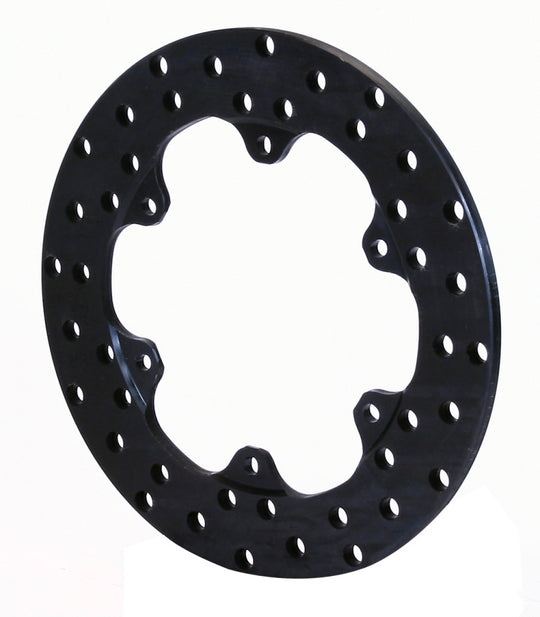 Wilwood front steel drag brake rotor, 10.75-inch diameter, 0.350-inch thick, drilled, 2-piece design with 6 on 6.25-inch bolt pattern