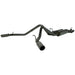 MBRP cat back dual split side exhaust system for 2003-2007 Chevy/GMC 2500 HD 6.0L engine, showing the exhaust pipes and tips.