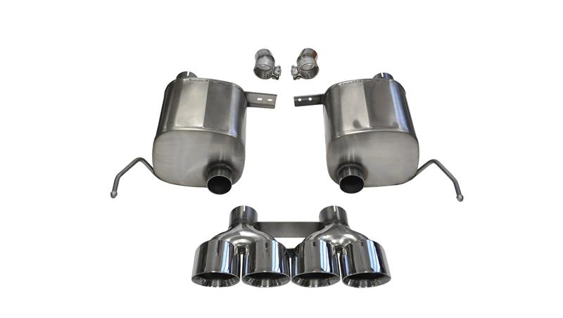 Polished CORSA Performance axle back exhaust for 2014-2019 Corvette C7 Coupe 6.2L V8 with dual rear exit design