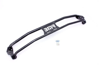 Black Hammertone BMR 11-15 5th Gen Camaro front 2-point strut tower brace for enhanced chassis stability and performance.