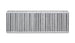 Vibrant vertical flow intercooler core with 24-inch width, 8-inch height, and 3.5-inch thickness for high-performance turbo systems.