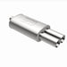MagnaFlow stainless steel muffler with tip, 14x5x8 inches, featuring dual inlet/outlet pipes for automotive exhaust systems.
