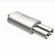 MagnaFlow stainless steel muffler with tip, 14x5x8 inches, featuring dual inlet/outlet pipes for automotive exhaust systems.