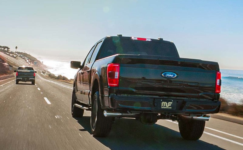 Magnaflow 2021 GMC Yukon V8 6.2L Street Series cat-back performance exhaust system installed on a vehicle.