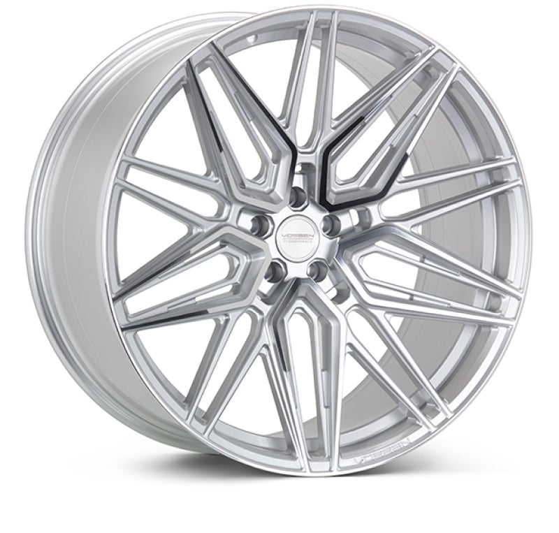 Vossen HF-7 forged silver polished 20x11 inch wheel with 5x120 bolt pattern and ET40 offset, deep face design.