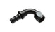 Vibrant aluminum -6AN push-on 90-degree hose end fitting showing detailed metal construction and 90-degree angle design.