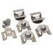 DEI Universal Heat Shield Stand-Off Mounting Kit fittings shown, featuring metal brackets and mounting hardware for heat shield installation.