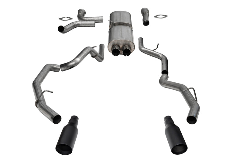 Corsa 25-26 RAM 1500 RHO Crew Cab 3.0L Turbo Catback exhaust with dual rear exit and 5-inch black Pro Series tips