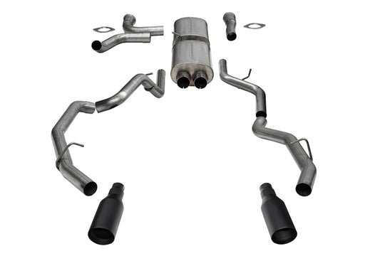 Corsa 25-26 RAM 1500 RHO Crew Cab 3.0L Turbo Catback exhaust with dual rear exit and 5-inch black Pro Series tips