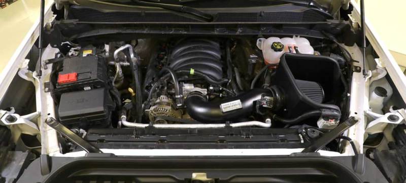 K&N 2019 Chevrolet Silverado 1500 5.3L V8 black performance cold air intake kit with filter and tubing.