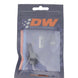 DeatschWerks 6AN ORB male to 5/16 inch triple barb fitting with O-ring, matte black anodized finish for fuel or fluid lines.