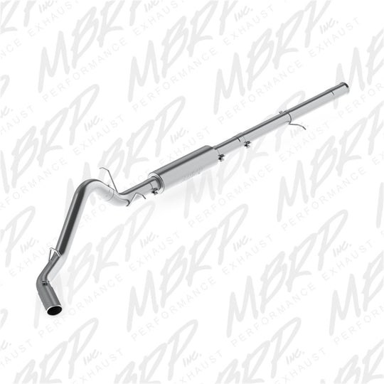 MBRP catback exhaust system for 2014 Chevy/GMC Silverado/Sierra 6.2L V8 SS, with T409 material and single side exit visible.