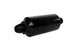 Aeromotive in-line fuel filter with black anodized finish and stainless steel element, featuring AN-10 fitting and 100 micron filtration.