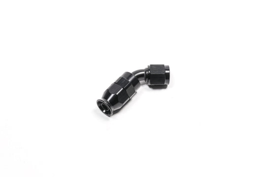 Black Radium Engineering -6AN 45-degree PTFE hose end fitting with durable metal construction and precision threading.