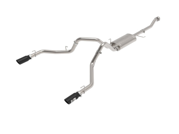 aFe 21-26 Ford F150 Tremor Vulcan Series 3-inch stainless steel cat-back exhaust with dual rear exit and black tips