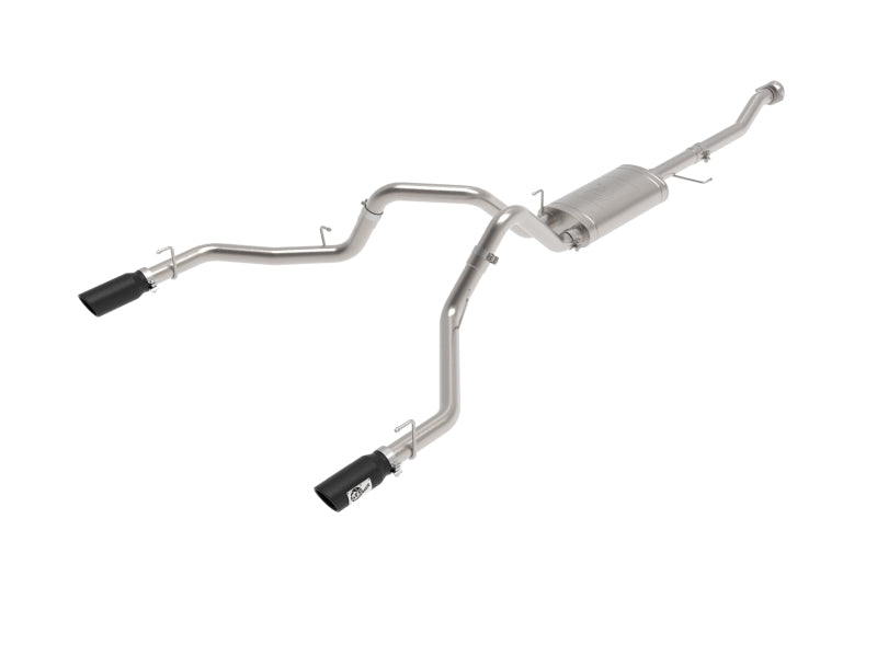 aFe 21-26 Ford F150 Tremor Vulcan Series 3-inch stainless steel cat-back exhaust with dual rear exit and black tips