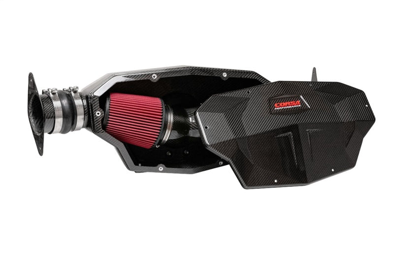 Corvette C8 Stingray carbon fiber air intake from CORSA Performance, designed for 2020-2025 Chevrolet Corvette C8.