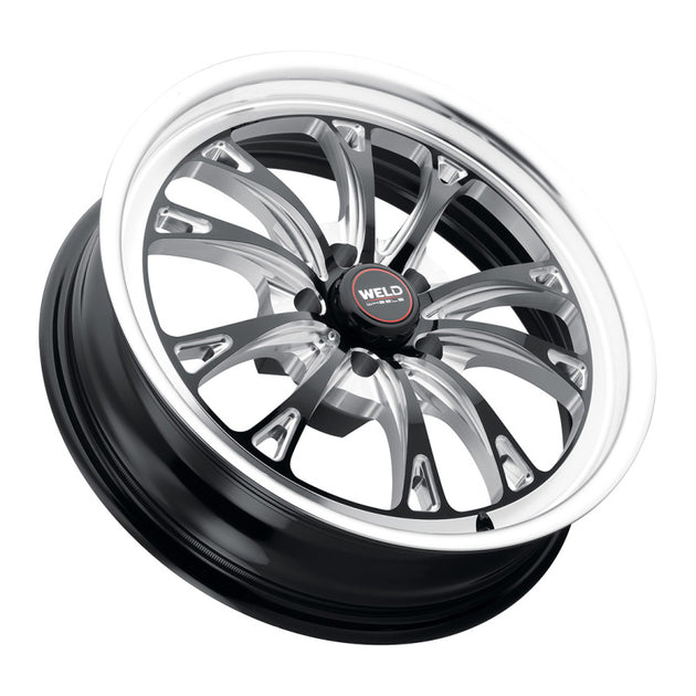 Weld Belmont Drag 18x5 cast wheels in gloss black with 5x120 bolt pattern, ET-23 offset, and 78.1mm bolt diameter.
