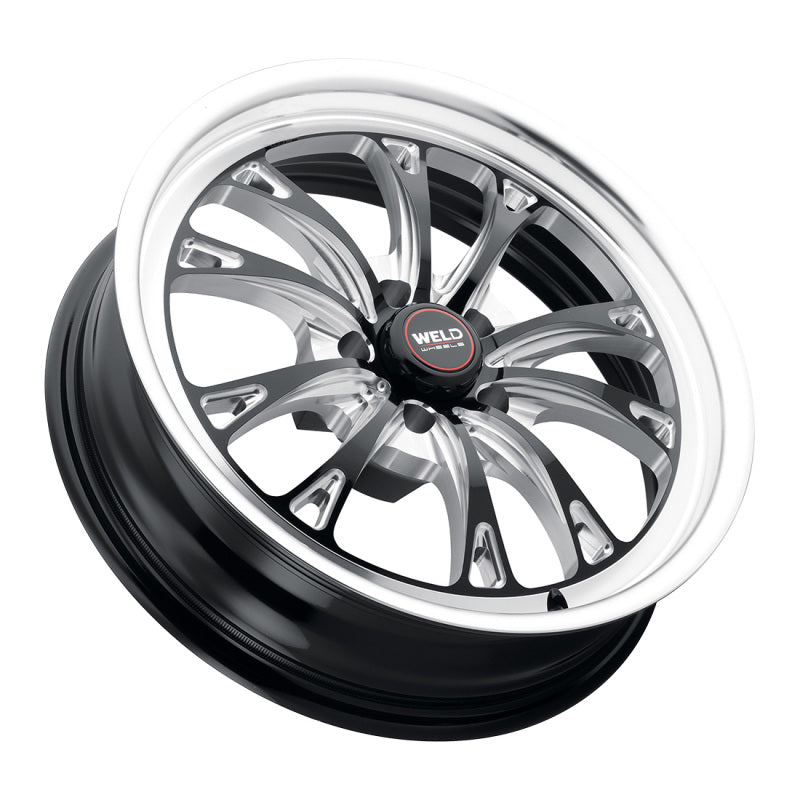 Weld Belmont Drag 18x5 cast wheels in gloss black with 5x120 bolt pattern, ET-23 offset, and 78.1mm bolt diameter.