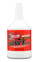 Red Line 50WT Race Oil quart bottle, high-performance motor oil for racing engines, with red label and black cap.