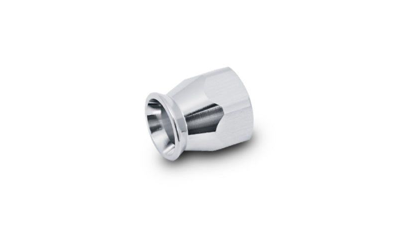 Vibrant chrome -8AN hose end socket fitting for PTFE hoses, shown in a close-up image highlighting the shiny metal finish.