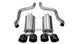Corsa 2009-2013 Chevrolet Corvette C6 axle-back exhaust with dual black 3.5-inch tips, featuring polished stainless steel and V8 engine compatibility.