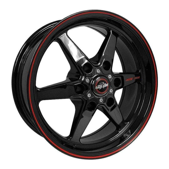 Race Star 93 Truck Star 17x4.50 cast wheel in gloss black with 6x5.50 bolt pattern and 1.75 backspacing, shown from side angle.