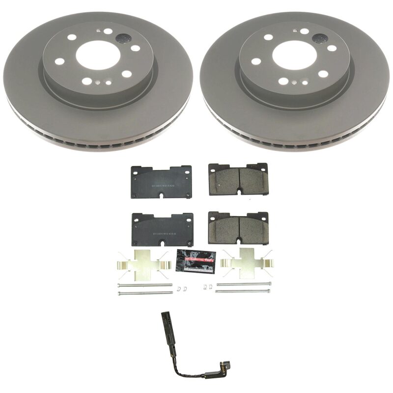 PowerStop Z23 coated brake kit for 2021-2024 Cadillac Escalade front brake system with performance brake components.