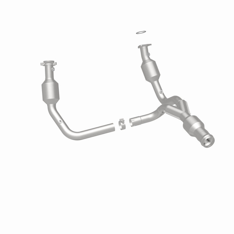 MagnaFlow direct fit catalytic converter for 2015 GMC Yukon XL V8 6.2L, showing the metallic component with inlet and outlet.