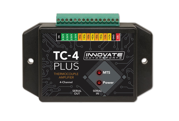 Innovate TC-4 PLUS 4-channel thermocouple performance monitor for MTS testing, by Innovate Motorsports, with multiple thermocouple inputs.