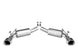 Borla catback exhaust rear section for 2010 Camaro SS 6.2L V8 with aggressive ATAK muffler, showcasing polished stainless steel pipes.
