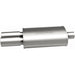 MagnaFlow stainless steel muffler with tip, 14x5x8 inches, featuring 2.25/3 inch inlet and outlet pipes, for automotive exhaust systems.