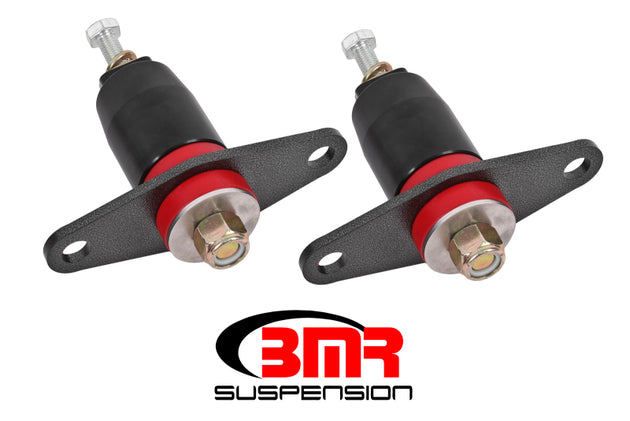 Black polyurethane engine mount kit for 2016-2017 6th Gen Camaro by BMR Suspension, designed for improved stability and performance.