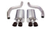Black CORSA Performance axle-back exhaust for Chevrolet Corvette C6 Z06 2006-2013 with 7.0L V8 engine, shown from the rear view