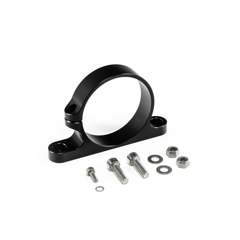 Injector Dynamics ID-F1250 fuel filter mounting bracket for fuel filters, shown in a close-up view.