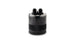 Vibrant small 0.75L 2-port oil catch can assembly with metal fittings and black body, designed for automotive engine ventilation.