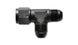 Vibrant -16AN Tee fitting with female swivel, showcasing durable, high-performance aluminum construction for automotive or racing use.