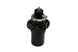 Turbosmart FPRF6 black fuel pressure regulator and filter, automotive engine component, with metal fittings and adjustment knob.
