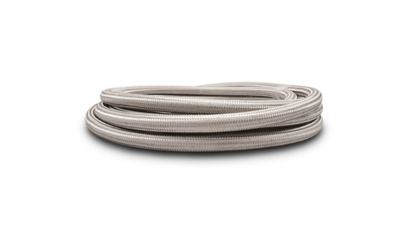 Vibrant stainless steel braided flex hose with PTFE liner AN-3, 20ft roll, durable automotive fluid transfer hose with braided exterior