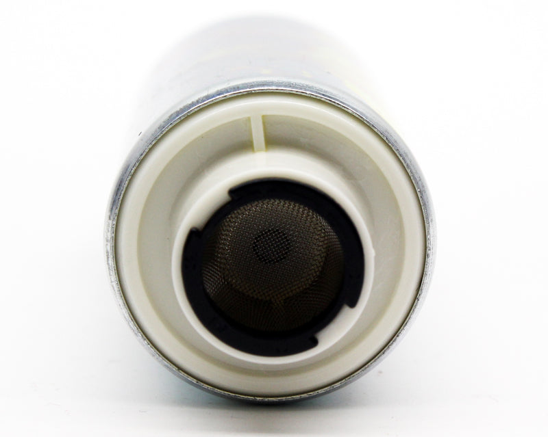 Walbro 255lph high pressure fuel pump for automotive use, shown with compact design and connection fittings.