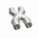MagnaFlow X Pipe in stainless steel with 2.25-inch diameter, designed for automotive exhaust systems.
