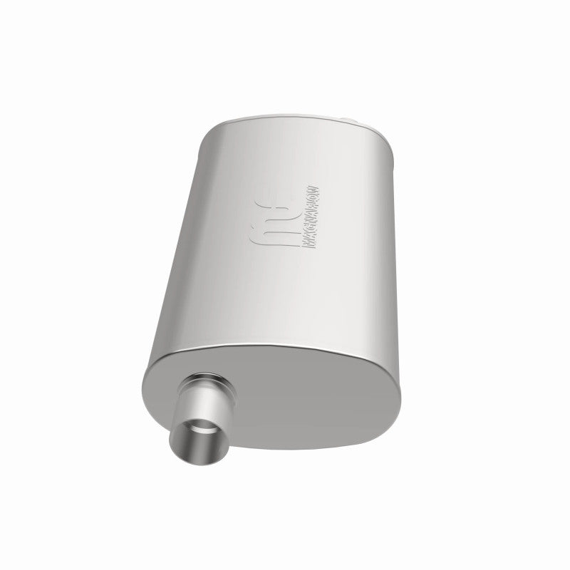 MagnaFlow Mag SS muffler with 22x5x11 inches size and 3x3 inlet/outlet, shown with polished stainless steel finish