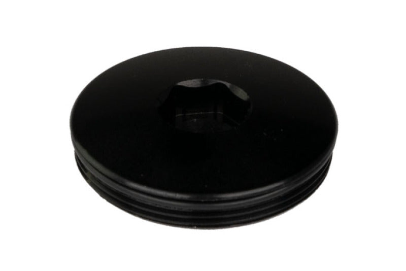 Black Turbosmart BOV Kompact Port Blanking Plug for blow off valve accessories, designed for turbocharger system compatibility.