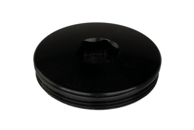 Black Turbosmart BOV Kompact Port Blanking Plug for blow off valve accessories, designed for turbocharger system compatibility.