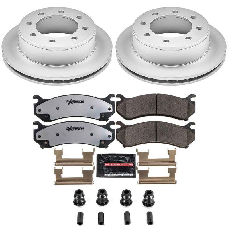 PowerStop Z36 coated rear brake kit for Chevrolet Avalanche 2500 trucks, designed for towing and enhanced braking performance.