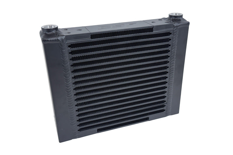 CSF universal large single-pass oil cooler with M22 x 1.5 fittings, measuring 12 inches long, 9.33 inches high, and 2.16 inches wide.