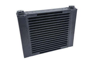 CSF universal large single-pass oil cooler with M22 x 1.5 fittings, measuring 12in long, 9.33in high, and 2.16in wide.