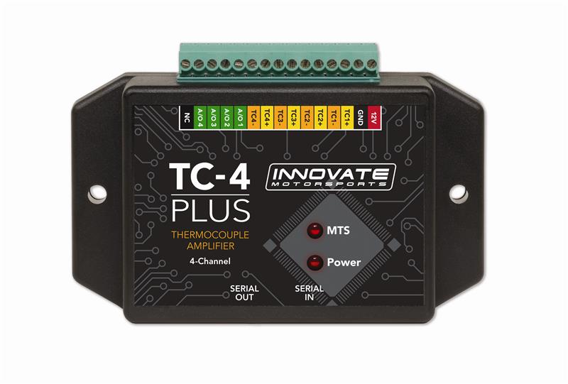 Innovate Motorsports TC-4 PLUS 4-channel thermocouple performance monitor for precise temperature measurement in automotive testing.