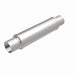 MagnaFlow Mag SS 4X4X14 3 muffler for trucks, showing the stainless steel construction and inlet and outlet pipes.
